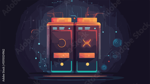 Advanced Battery Design Technology Illustration