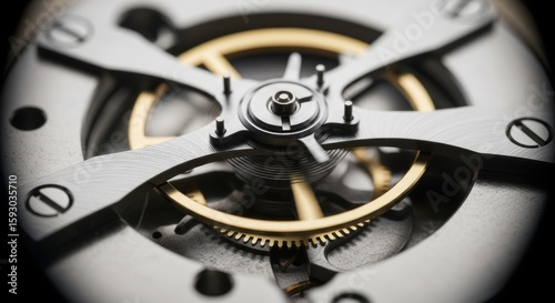 Wallpaper Mural Close-up of intricate mechanical watch components and gears Torontodigital.ca