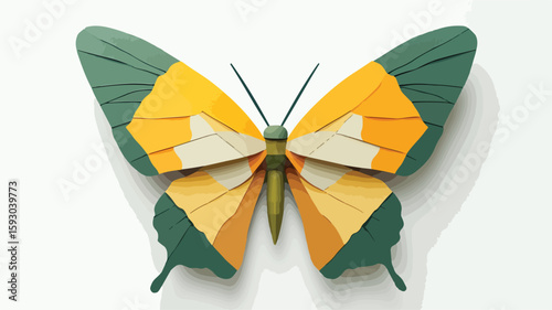 Elegant Paper Butterfly Photography Wide-Angle