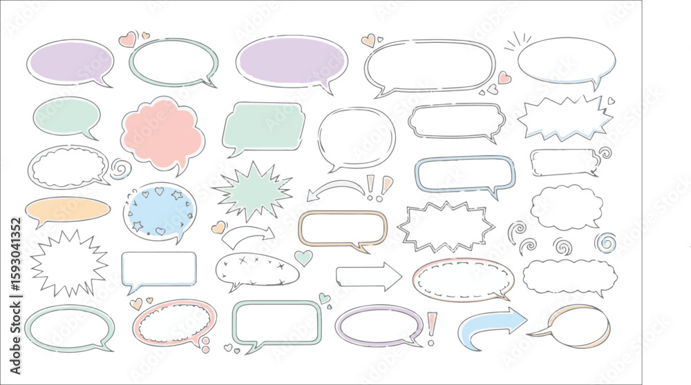 Obraz premium Speech bubbles and comic elements dialogue communication