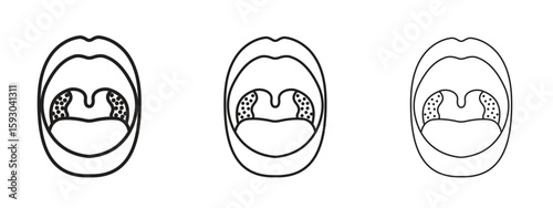 Photos Tonsillitis icon in trendy line style. icon illustrations