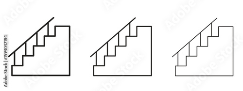 Cuadro en lienzo Stairs icon in trendy line style. icon illustrations