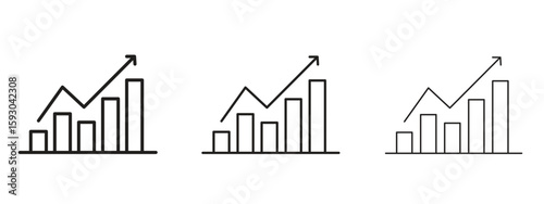 Photos Stagflation icon in trendy line style. icon illustrations