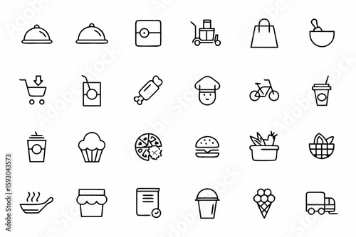 A fresh and friendly bundle focusing on food and grocery delivery services—great for restaurants, meal kits, and grocery delivery apps