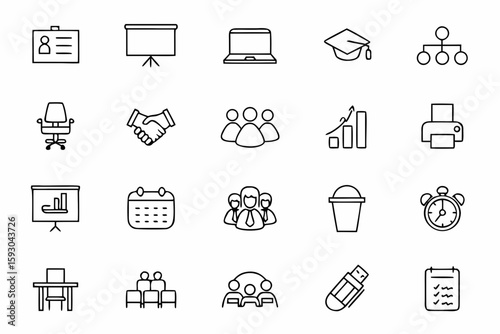 A professional bundle capturing key elements of office meetings and corporate discussions—ideal for business presentations, planners, and teamwork materials