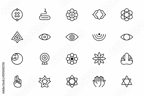 A spiritual and wellness-themed bundle representing blocked energy and disrupted balance—ideal for yoga studios, Reiki practitioners, and meditation apps