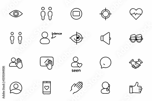 A reflective, powerful bundle capturing the idea of social blocks, isolation, and disconnection—great for awareness campaigns, relationship themes, and emotional design.