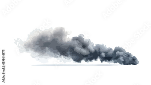 Dynamic Black Smoke Shape Wide Angle