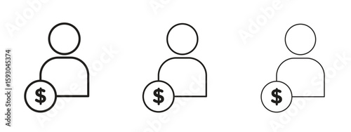 Bild auf Leinwand Personal loan icon in trendy line style. icon illustrations