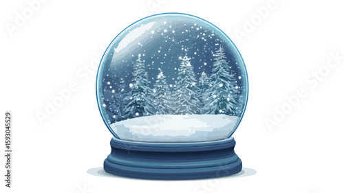 Enchanting Snow Globe Glowing Light Illustration