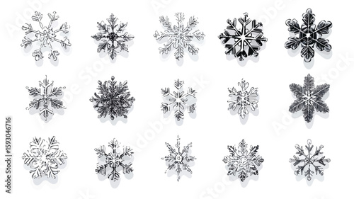 Snowflake accents illustration wide angle