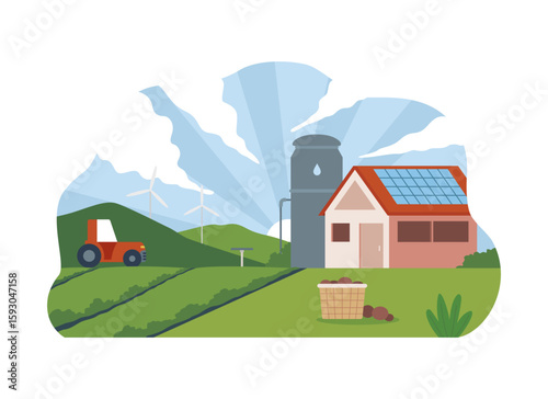 Solar Powered Farm Landscape