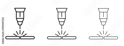 Slika na platnu Laser machine icon in trendy line style. icon illustrations