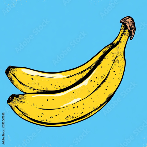 bananas on blue background