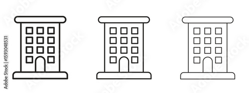 hotel icon in trendy line style. icon illustrations