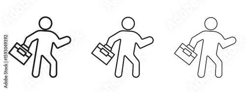 Going to work icon in trendy line style. icon illustrations