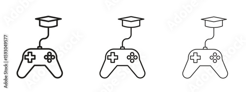 Game based learning icon in trendy line style. icon illustrations
