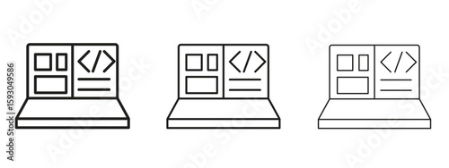 Front end icon in trendy line style. icon illustrations