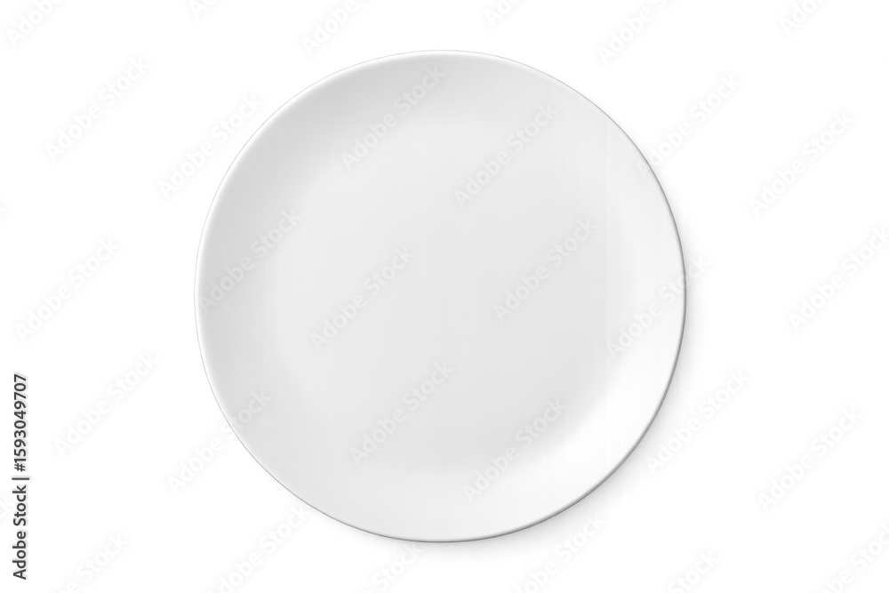 Empty white plate on transparent background ready for mockup design Empty white plate on transparent background ready for mockup design