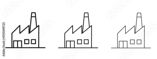 Factory icon in trendy line style. icon illustrations