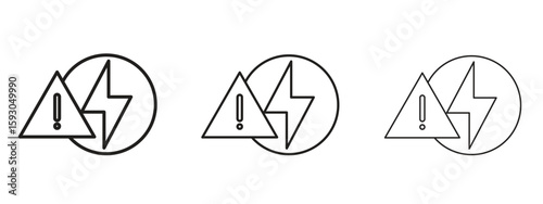 Electric Problem icon in trendy line style. icon illustrations