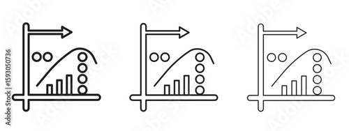 Diminishing returns icon in trendy line style. icon illustrations
