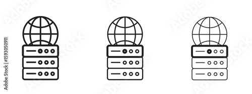 DNS icon in trendy line style. icon illustrations