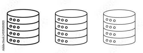 Cylinder database icon in trendy line style. icon illustrations