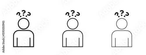 Curious human icon in trendy line style. icon illustrations