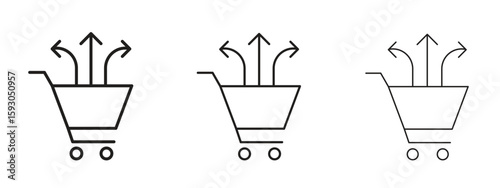 Cross sell icon in trendy line style. icon illustrations