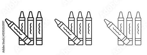 Crayon icon in trendy line style. icon illustrations
