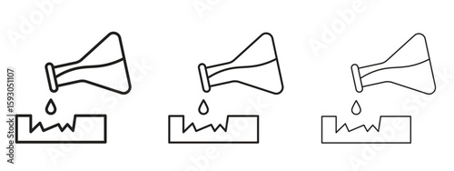 Corrosive substance icon in trendy line style. icon illustrations