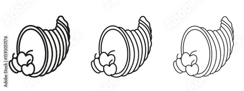 Cornucopia icon in trendy line style. icon illustrations