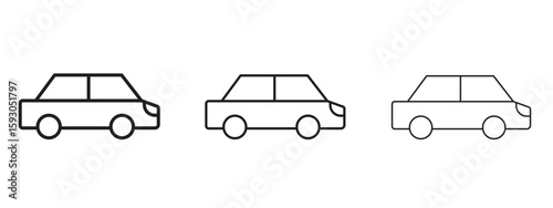 Compact car icon in trendy line style. icon illustrations