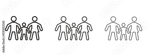 Child custody icon in trendy line style. icon illustrations