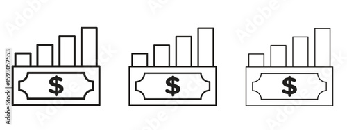 capital gain icon in trendy line style. icon illustrations