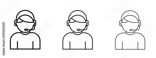 Callcenter icon in trendy line style. icon illustrations