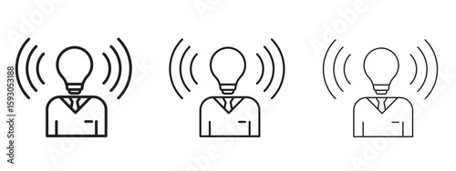 Brand awareness icon in trendy line style. icon illustrations