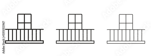Balcony icon in trendy line style. icon illustrations