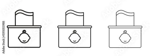 baby wipe icon in trendy line style. icon illustrations