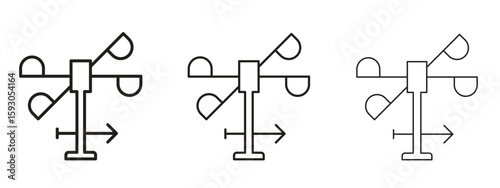 Anemometer icon in trendy line style. icon illustrations