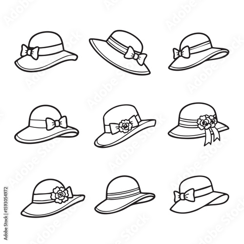 Elegant hats with bows and floral embellishments women's hats fashion