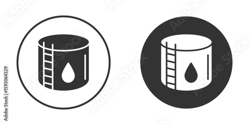 Water tank icon. Black filled vector illustration. vector logo template