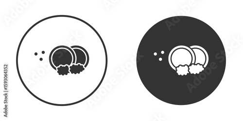 Washing dishes icon. Black filled vector illustration. vector logo template
