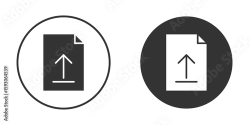 Upload file icon. Black filled vector illustration. vector logo template