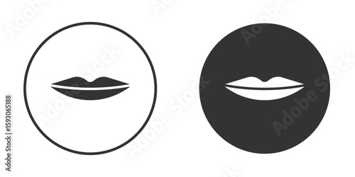 Thin lips icon. Black filled vector illustration. vector logo template