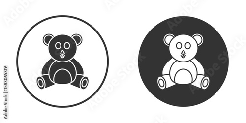 Teddy bear icon. Black filled vector illustration. vector logo template