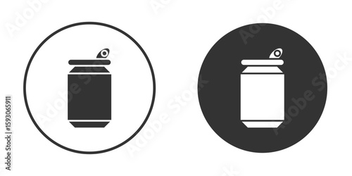 Soda can icon. Black filled vector illustration. vector logo template