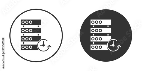 Real time data icon. Black filled vector illustration. vector logo template