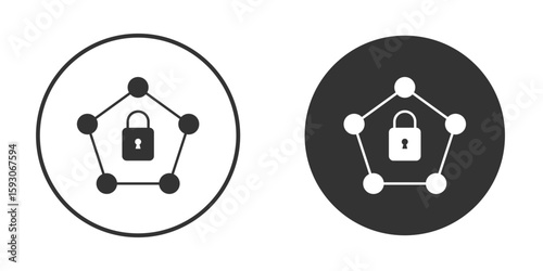 Private network icon. Black filled vector illustration. vector logo template
